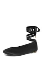 Dorothy Perkins Black 'henley' Satin Flat Ballerina Pumps