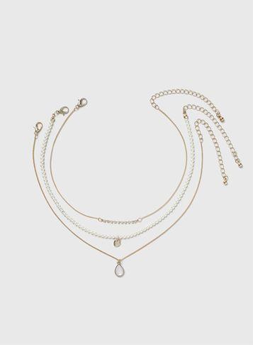 Dorothy Perkins Pearl Multi Row Choker Necklace