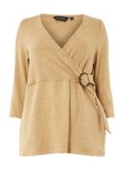 Dorothy Perkins *dp Curve Camel Brushed Buckle Wrap Top