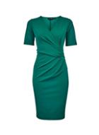 Dorothy Perkins *emerald Short Sleeve Wrap Pencil Dress