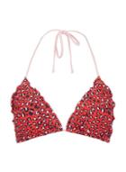 *pieces Red Animal Print Bikini Top