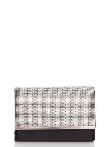 Dorothy Perkins *quiz Black Shimmer Diamante Clutch Bag