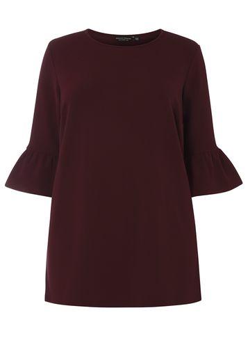 Dorothy Perkins Dp Curve Burgundy Textured Crepe Tunic
