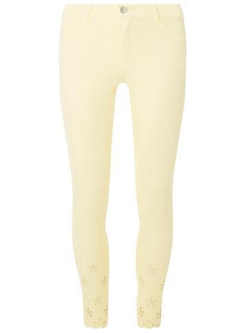 Dorothy Perkins Yellow Broderie 'frankie' Ankle Grazer Jeans