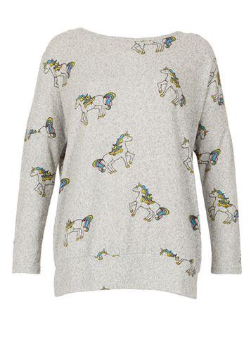 Dorothy Perkins *izabel London Grey Unicorn Sweatshirt