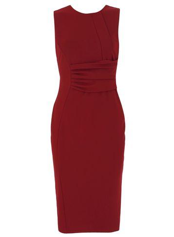 Dorothy Perkins *voulez Vous Wine Pleat Midi Dress