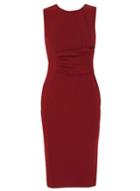 Dorothy Perkins *voulez Vous Wine Pleat Midi Dress