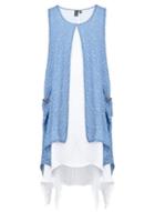 *izabel London Blue Dotty Tunic Dress