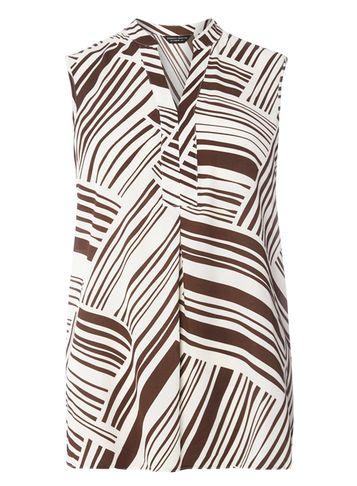 Dorothy Perkins Brown Stripe Sleeveless Shirt