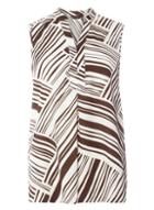 Dorothy Perkins Brown Stripe Sleeveless Shirt