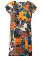 *izabel London Orange Mosaic Print Dress