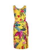 Dorothy Perkins Yellow Tropical Print Tie Side Pencil Dress