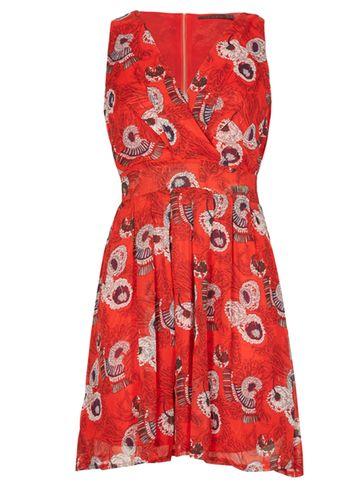 Dorothy Perkins *tenki Red Floral Print Skater Dress