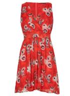 Dorothy Perkins *tenki Red Floral Print Skater Dress