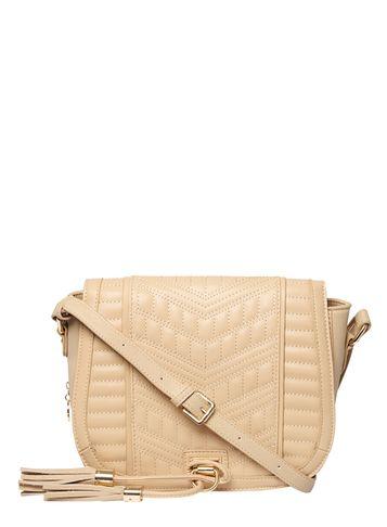 Dorothy Perkins *lydc Beige Quilt Saddle Crossbody Bag