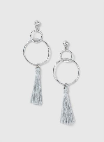 Dorothy Perkins Silver Look Multi Link Tassel Drop Earrings