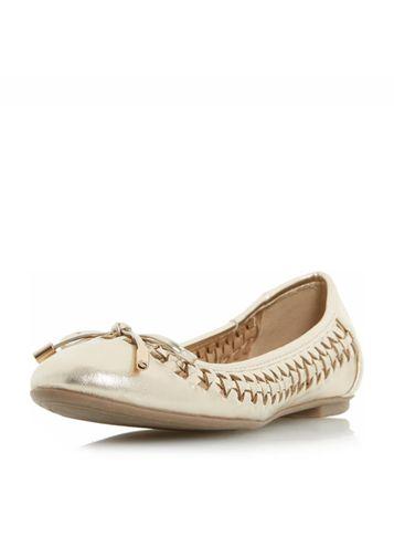 Dorothy Perkins *head Over Heels By Dune Gold 'hazza' Flat Shoes