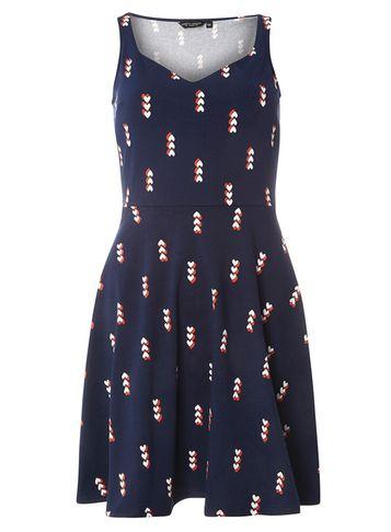 Dorothy Perkins Navy Ditsy Heart Print Skater Dress