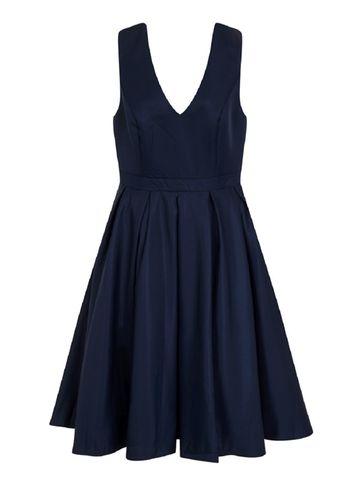 Dorothy Perkins *chi Chi London Navy Curve Midi Dress
