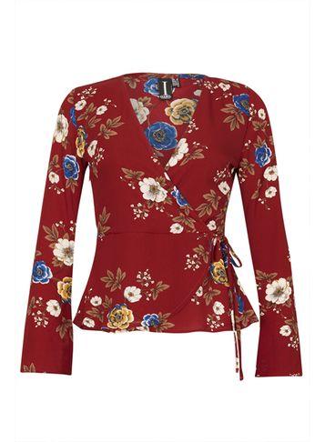 Dorothy Perkins *burgundy Floral Print Top