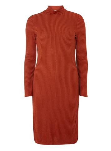 Dorothy Perkins *first & I Orange Ribbed Tube Dress