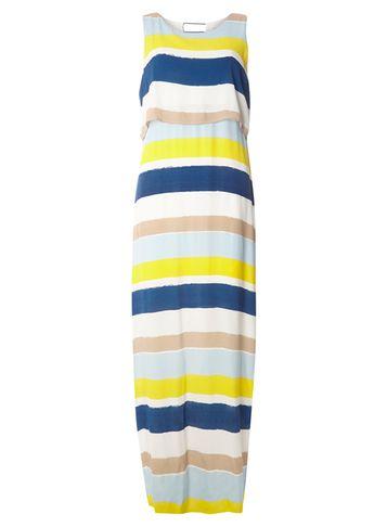 Dorothy Perkins *vila Yello And Navy Stripe Maxi Dress