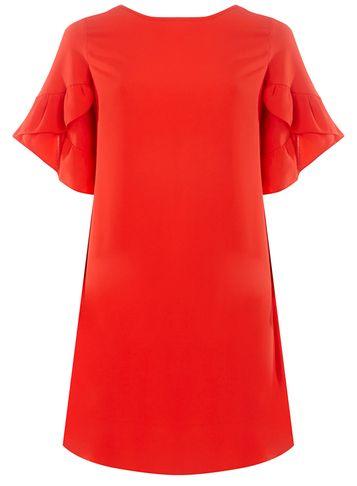 Dorothy Perkins Red Lace Up Back Shift Dress