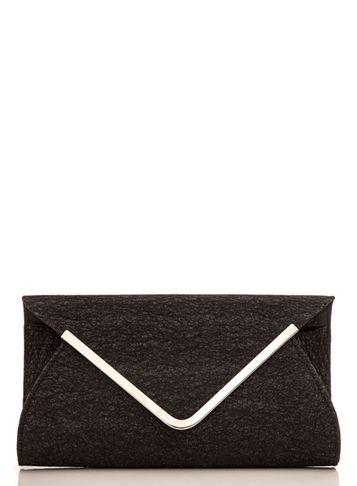 Dorothy Perkins *quiz Black Mesh Envelope Bag