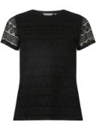 Dorothy Perkins Petite Black Lace T-shirt
