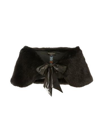 Dorothy Perkins *showcase Black Faux Fur Shrug