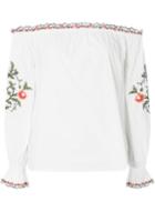 Dorothy Perkins Ivory Embroidered Frill Bardot Top