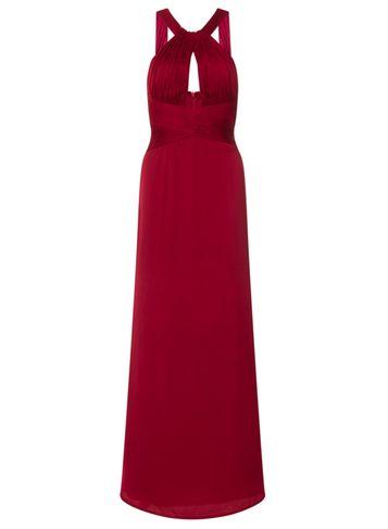 Dorothy Perkins *little Mistress Red Satin Keyhole Maxi Dress