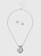Dorothy Perkins Silver Shamballa Necklace Set