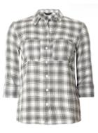 Dorothy Perkins Ivory And Grey Gingham Shirt