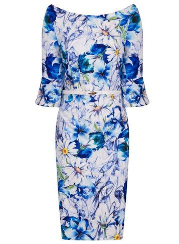 Dorothy Perkins *paper Dolls Multi Colour Floral Print Pencil Dress
