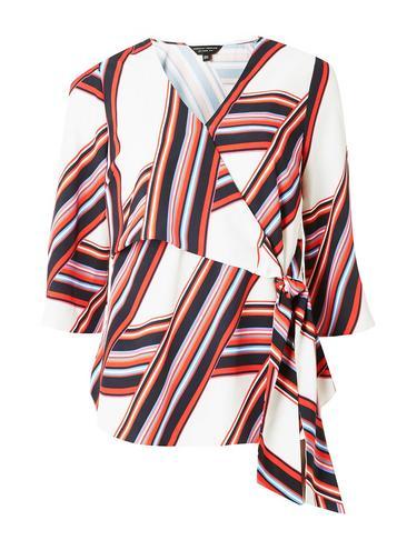 Dorothy Perkins Ivory Stripe Wrap Top