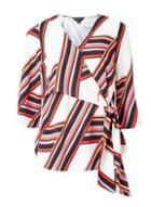 Dorothy Perkins Ivory Stripe Wrap Top
