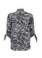 Dorothy Perkins Petite Multi Coloured Zebra Print Shirred Sleeve Shirt