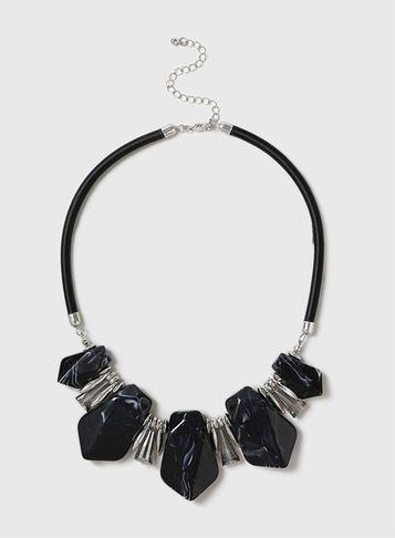 Dorothy Perkins Black Drop Resin Bead Necklace