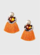 Dorothy Perkins Orange Tassel And Resin Earrings