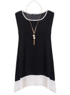 Dorothy Perkins *quiz Black Sleeveless Necklace Top