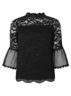Dorothy Perkins Lace Flutter Sleeve Top
