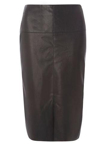 Dorothy Perkins Petite Black Pu Pencil Skirt