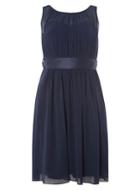 Dorothy Perkins *showcase Petite Navy Beth Prom Dress
