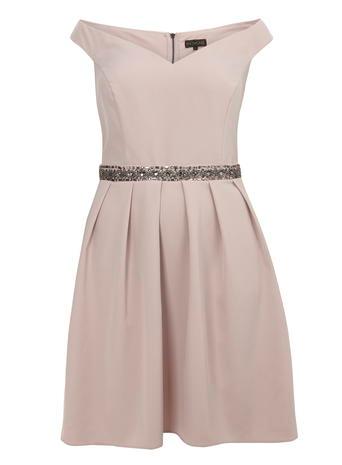 Dorothy Perkins *showcase Curve Blush Bardot Prom Dress