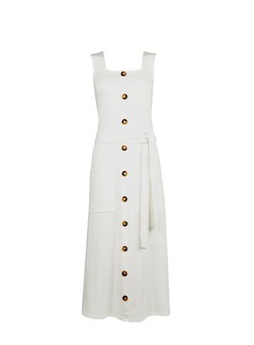 Dorothy Perkins *tall Ivory Belted Utility Midi Dress