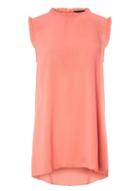 Dorothy Perkins *tall Coral Textured Sleeveless Top