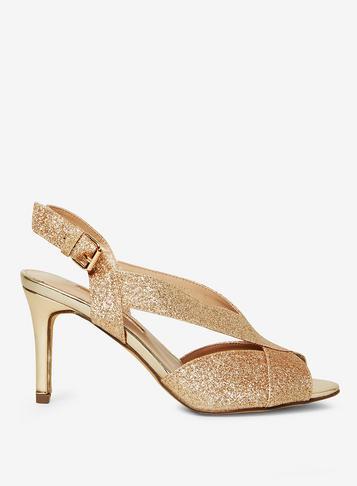 Dorothy Perkins Gold 'britney' Heeled Sandals