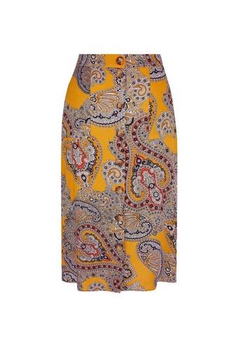 Dorothy Perkins Petite Multi Coloured Paisley Print Midi Skirt