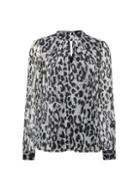 *billie & Blossom Silver Leopard Print Mesh Blouse